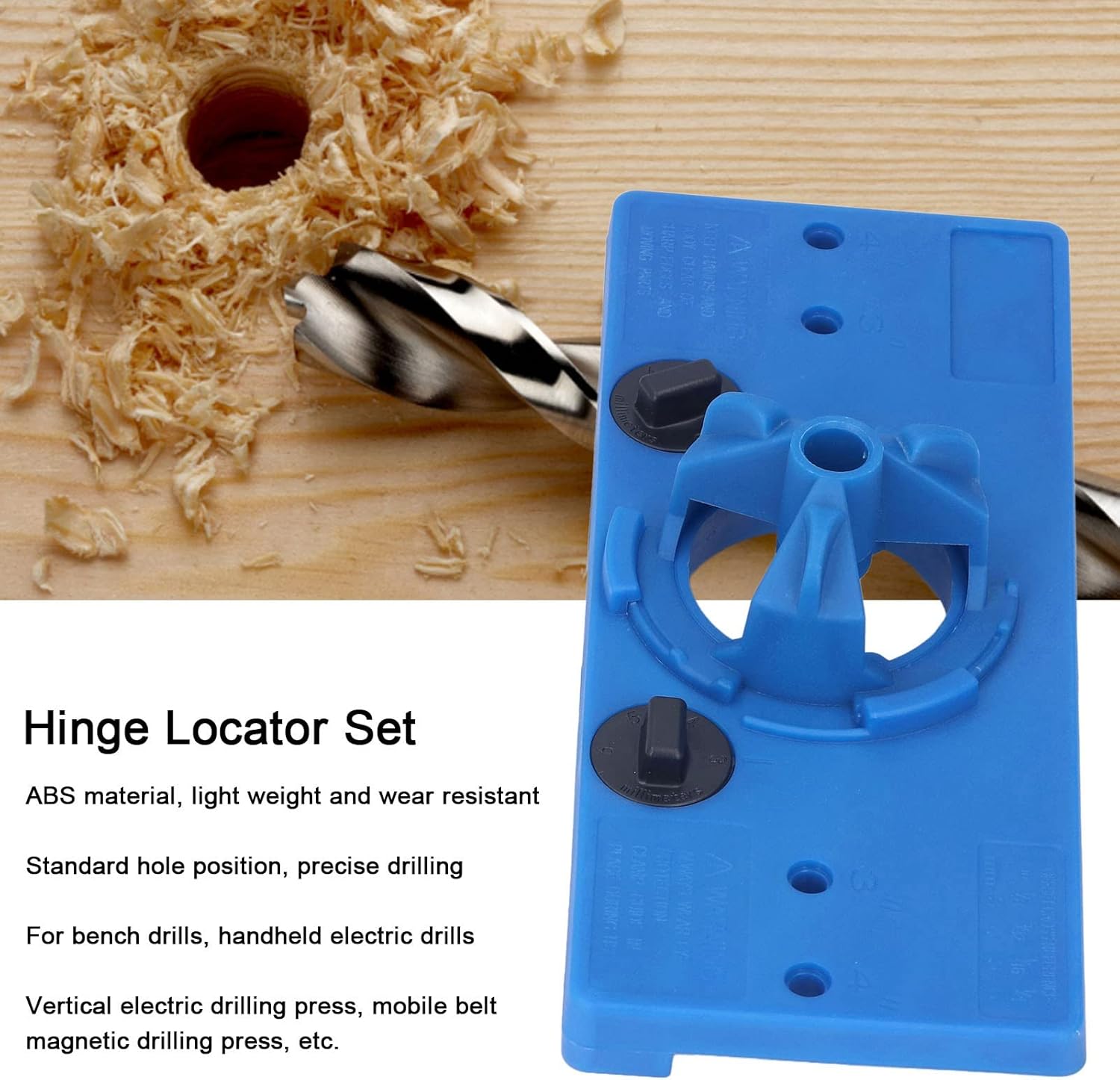 Hilitand 35mm Concealed Hinge Jig Kit, Hinge Hole Saw Jig Drilling Cutter Bit Set Door Hole Opener Closet Door Hole Jig Puncher(Blue)