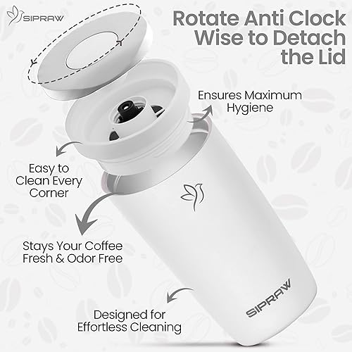 Miniatura 2 de Taza de café de viaje, reutilizable, taza de café caliente, doble pared aislada de acero inoxidable, vaso caliente y frío para amantes del café,