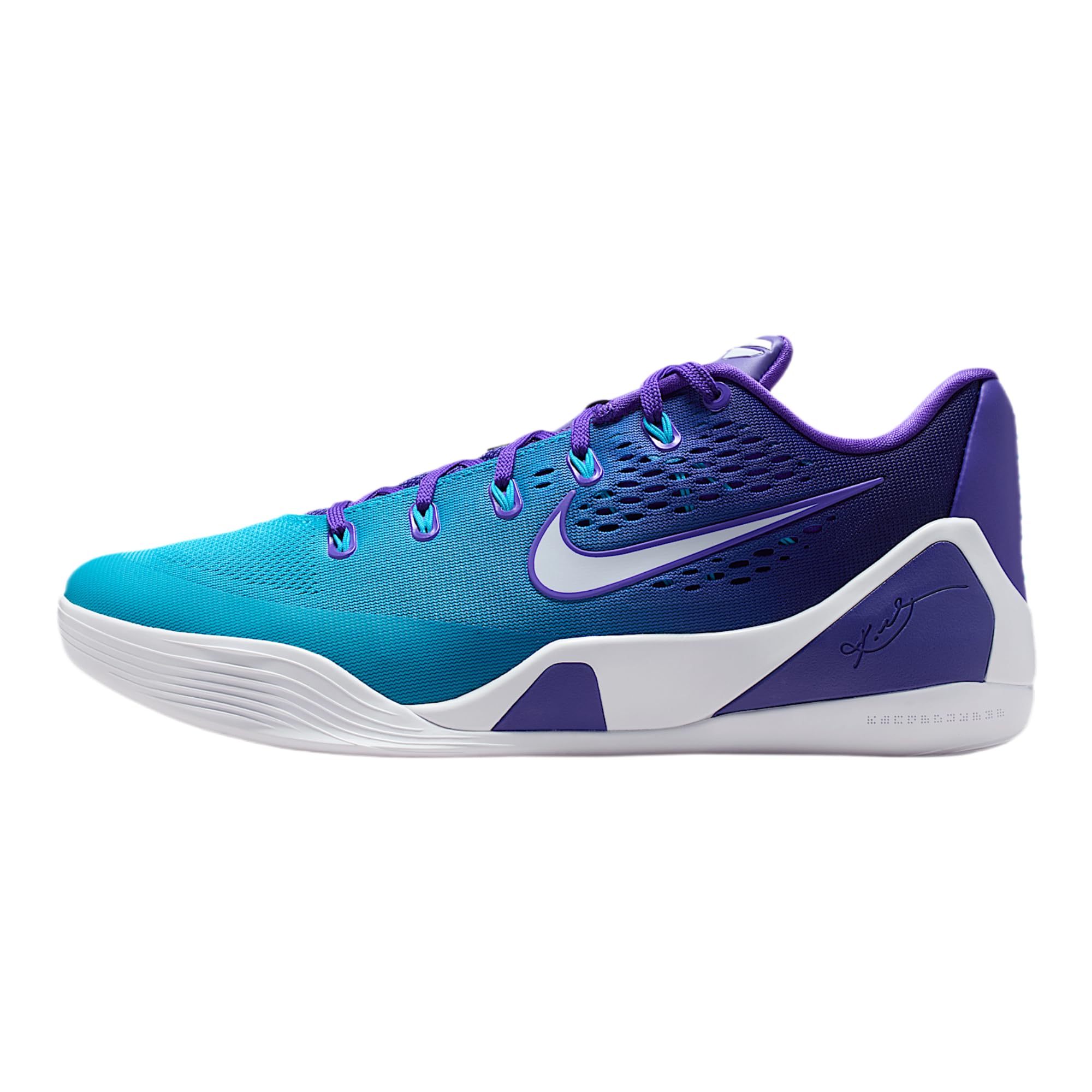 Kobe 9 Low Pro Basketball Shoes (Pierce Purple/White/Blue Lagoon)