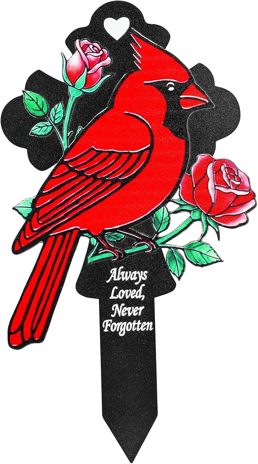 Cemetery Decorations for Grave, Red Bird Style