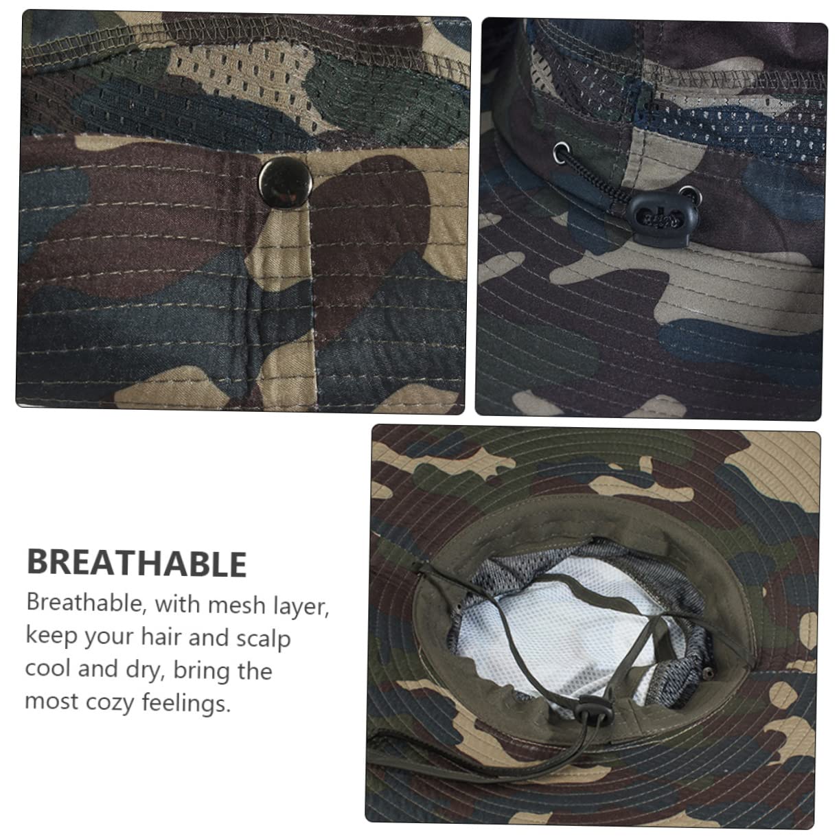 Abaodam 3 Pezzi Cappello Sole Regolabile Camouflage per attività Outdoor per Trekking Resistente e Inverno