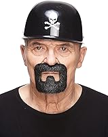 Vista 1 de Mustaches Autoadhesivo, novedoso, barba falsa para recluso, pelo facial falso, accesorio de disfraz para adultos, color negro brillante Negro