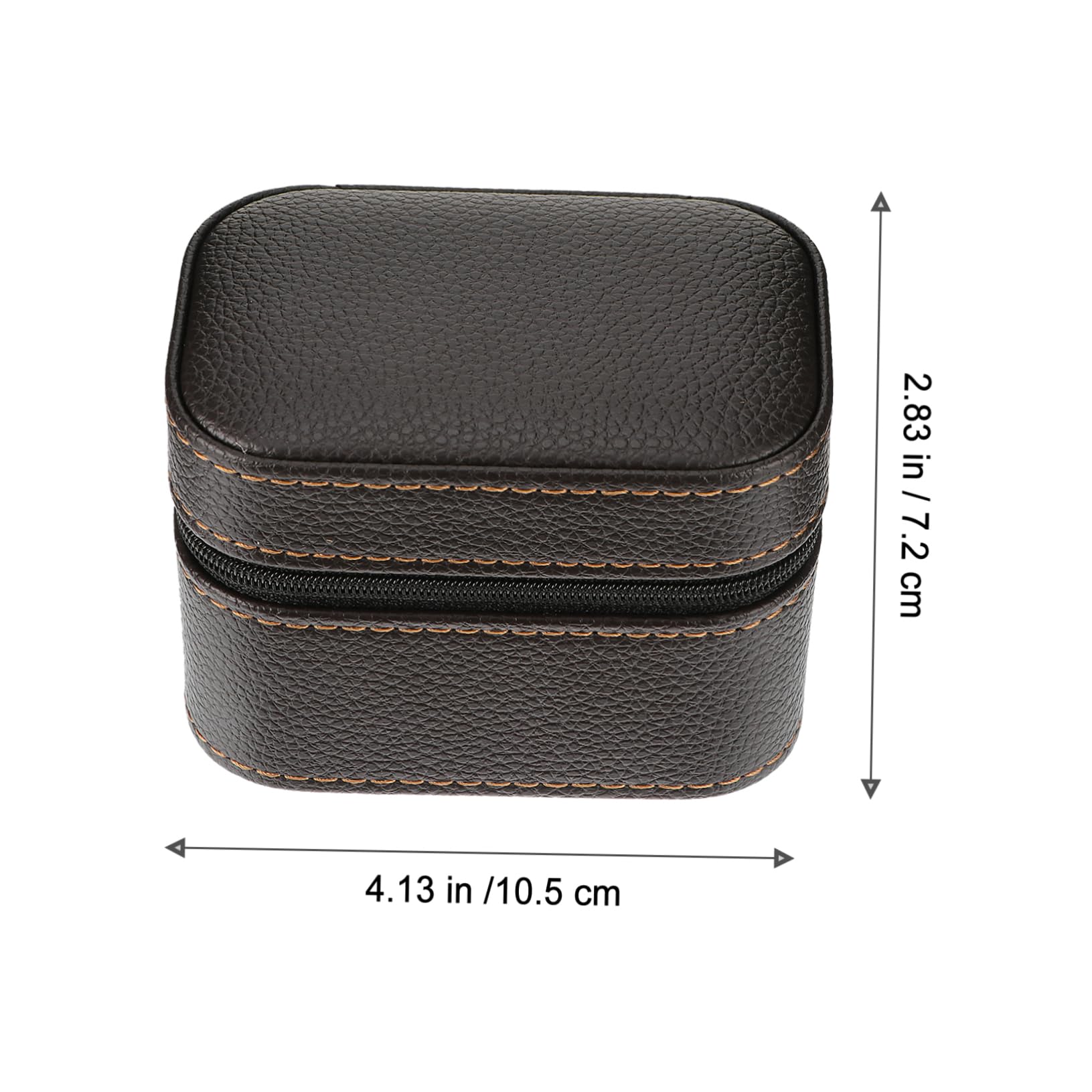 FRCOLOR Étui à Montre Zippé en Cuir Marron, Boîtier Léger et Étanche
