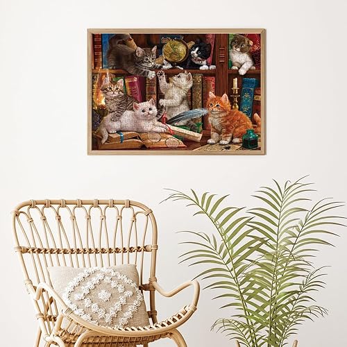 Miniatura 2 de Anatolian Puzzle - Gatitos en la Biblioteca Rompecabezas de 500 piezas # 3618 3-Multicolor,Multicolor,Siesta,2-Multicolor