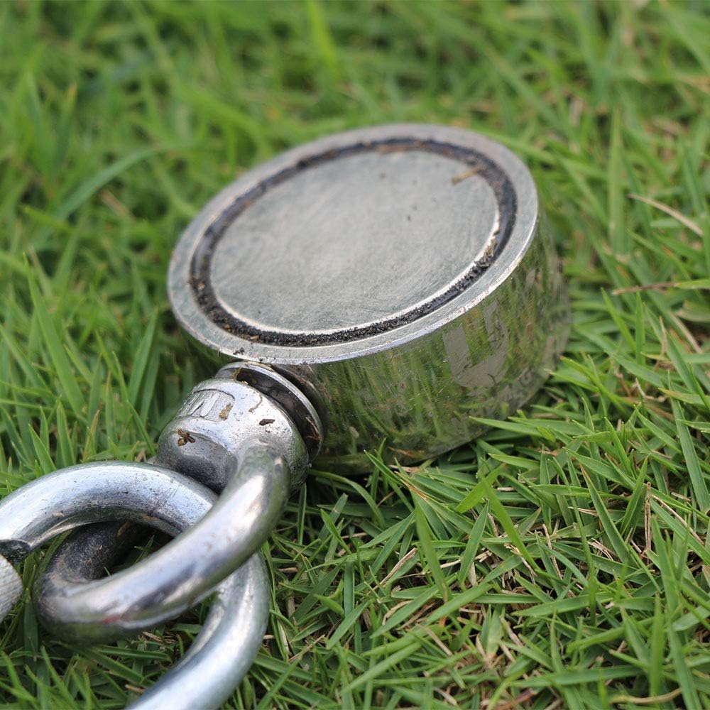 Ant Mag Magnete da pesca da 453,6 kg, magnete a doppia faccia al neodimio in terre rare, forza combinata, forte magnete di recupero per il recupero magnetico del fiume, pesca di salvataggio