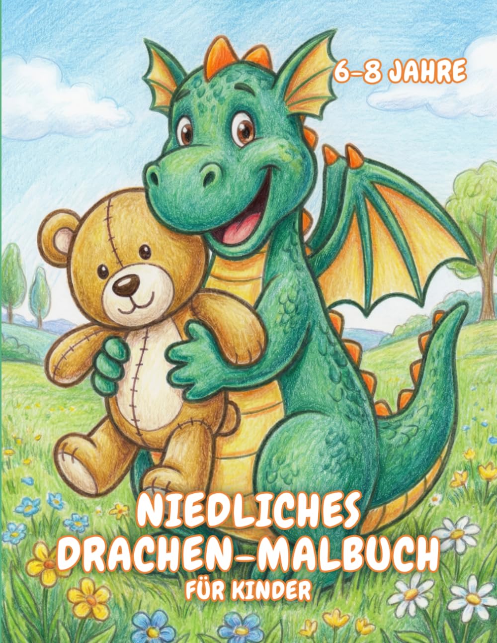 Niedliches Drachen-Malbuch für Kinder: 50 detaillierte Drachen für Entspannung – Perfekte Malvorlagen für Kinder (6-8 Jahre)