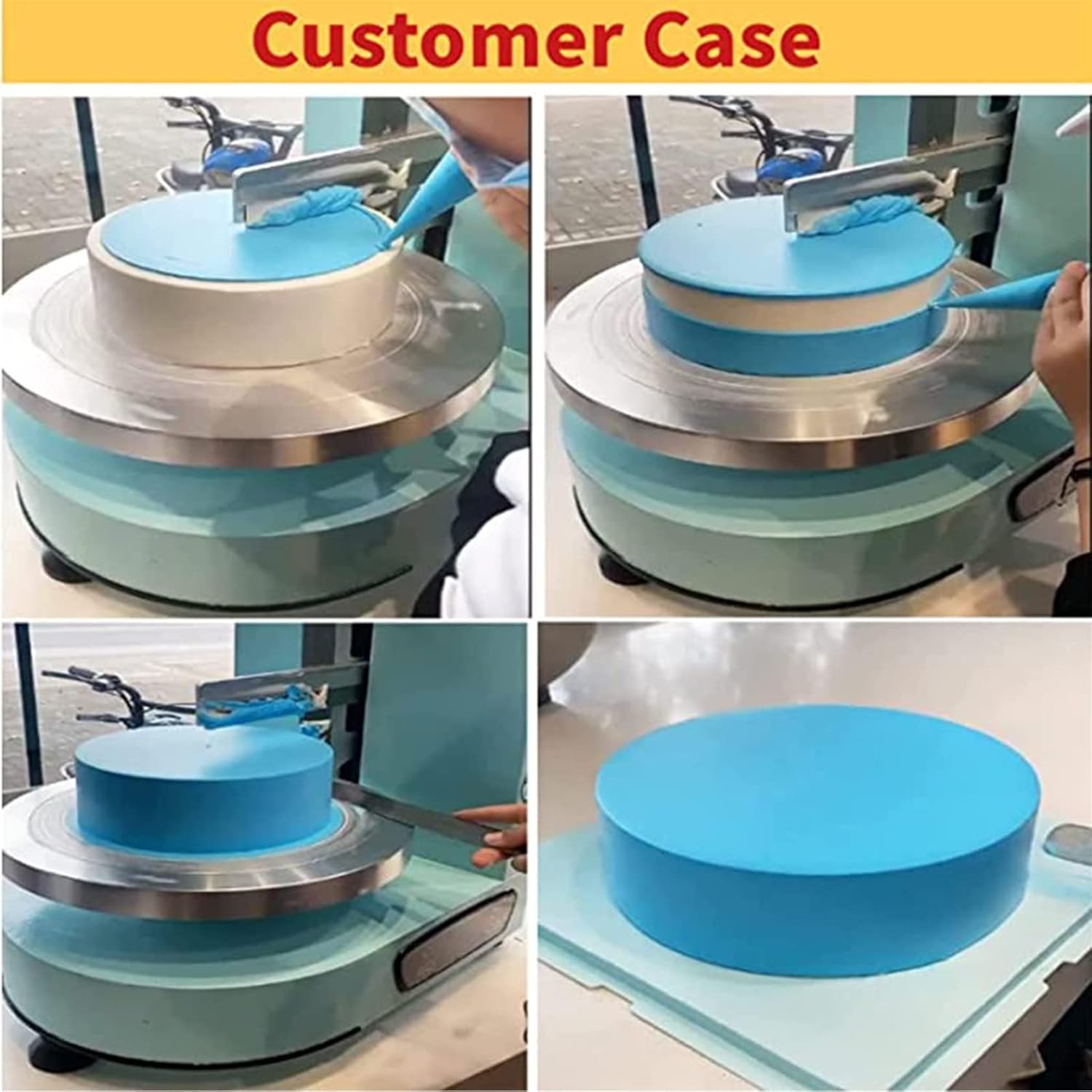 Baking Birthday Cake Tools, 4-12 Inch Birthday Cake Cream Smooth Coating Decoration Machine Cake Butter Cream Spreading Machine Cake Bread Cream Jam Spreader,Green-220V