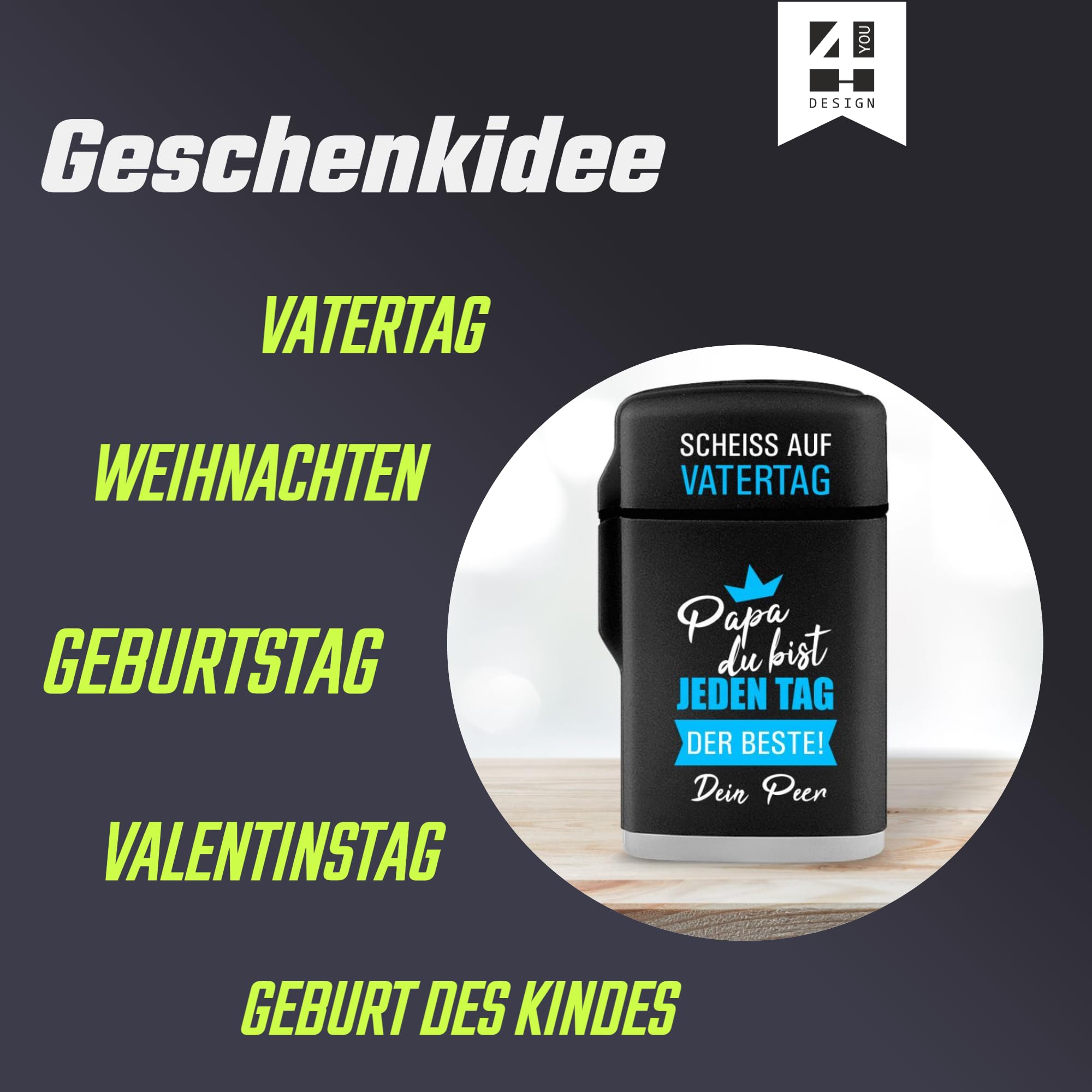 Personalisiertes Sturmfeuerzeug Mit UV-Druck – Nachfüllbar, Windfest, Mit Namen Oder Text