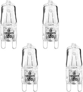 4 Pcs G9 Halogen Bulb 40 Watt/120V Microwave Halogen Light Bulb, for WB25T10102, Replaces 3025992, 318946400, WB08T10045, Microwave Oven Lamp Compatible with GE, Electrolux, Kenmore Range