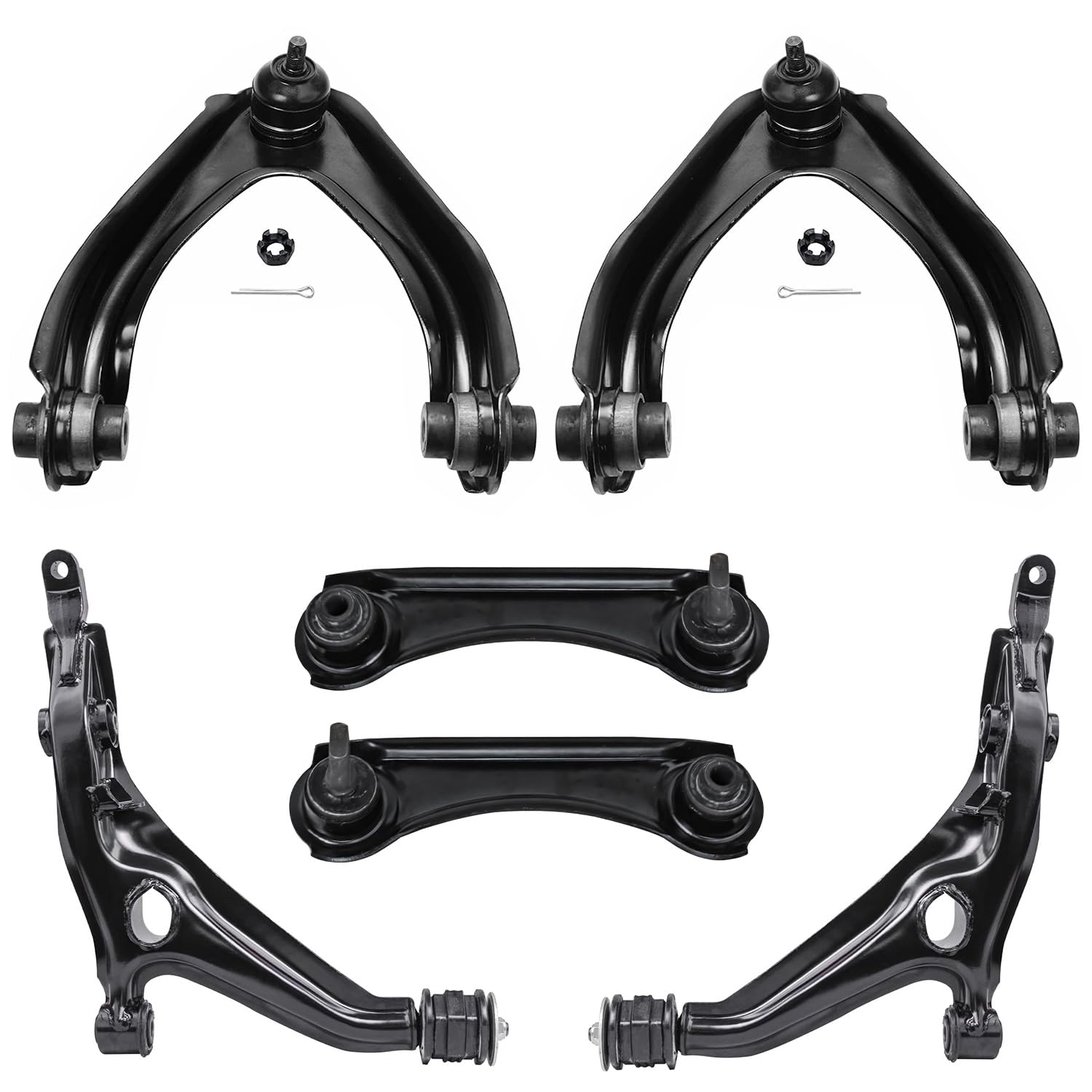 Detroit Axle - 6PC Front Upper and Lower Control Arms and Rear Control Arms