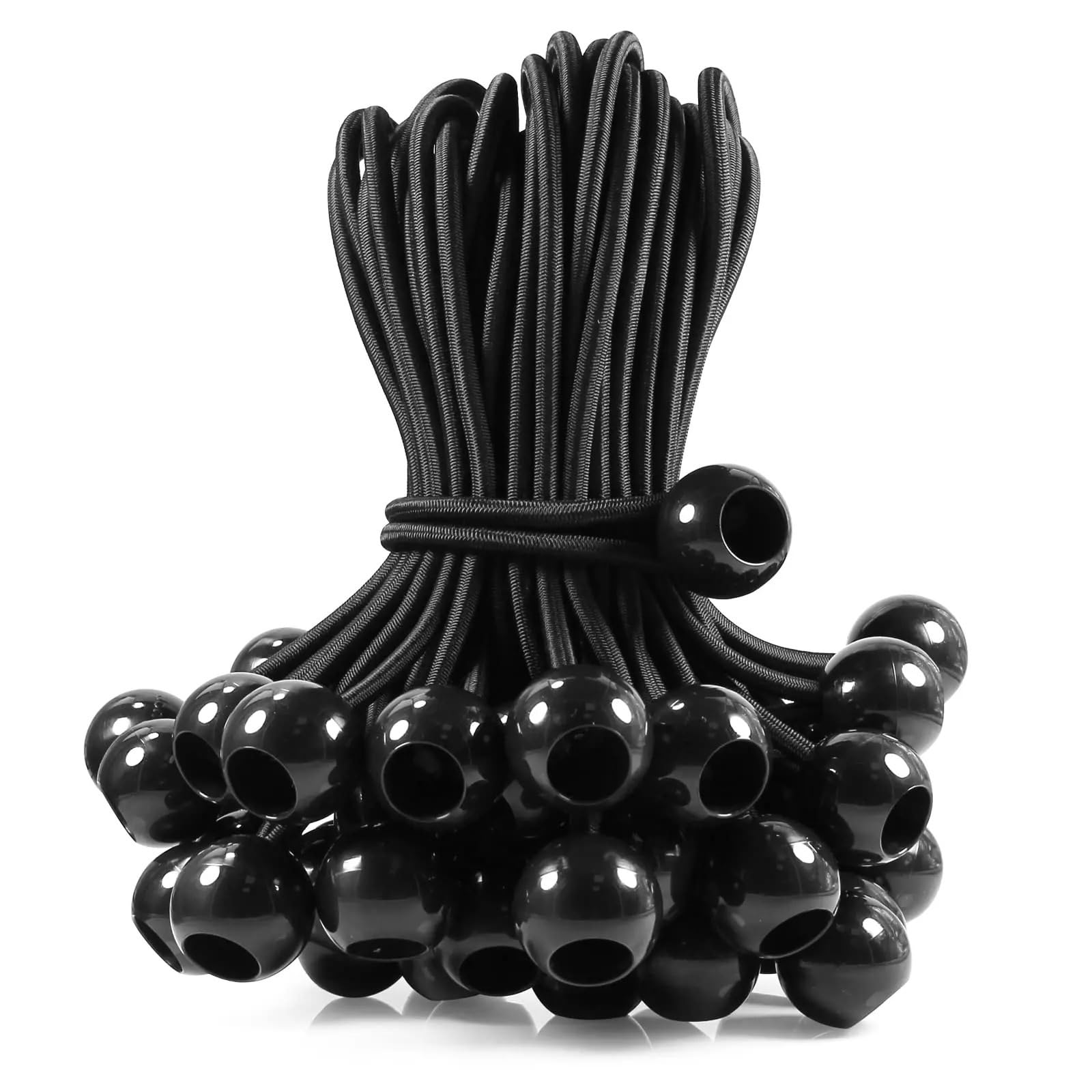 Ball Bungee Cord 40pcs Camping Elastic Bungee Cords with Balls Tie Down Ropes Windproof Tarp Shock Cord