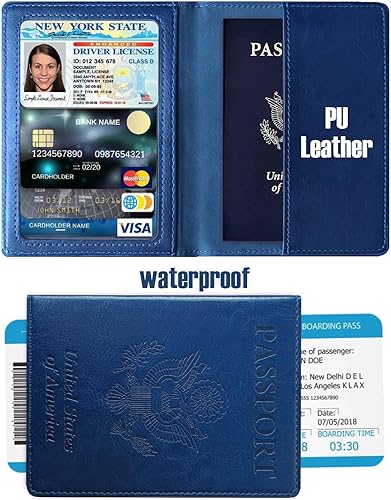 Miniatura 2 de Soporte para pasaporte, combo para pasaporte y tarjeta de vacuna, soporte para pasaporte con ranura para tarjeta de vacuna, artículos esenciales de