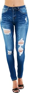 RHODANTHE Women's Ripped Skinny Jeans Stretch Boyfriend Trendy Jean Women Straight Distressed Jeans