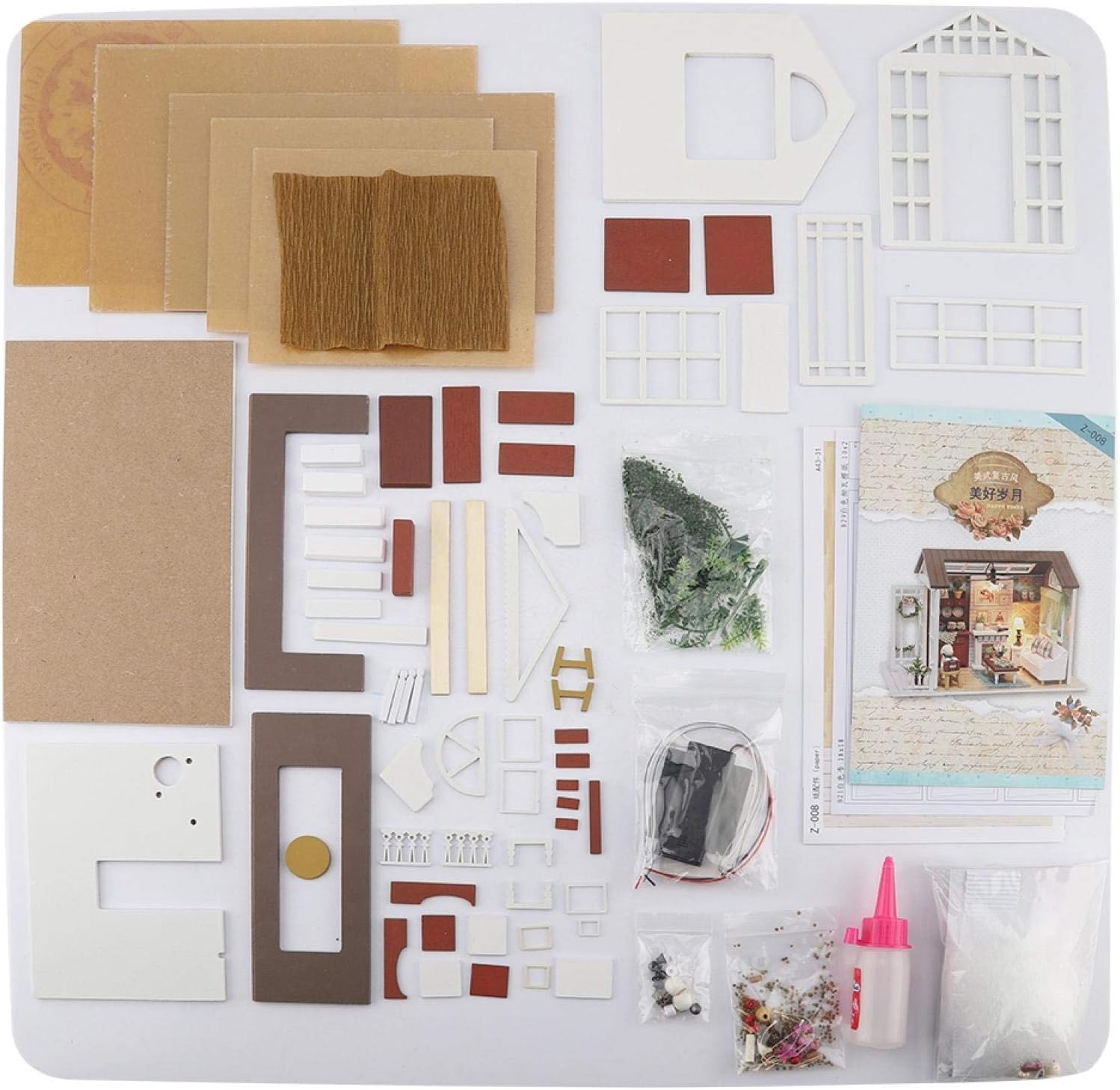 Kit de casa de muñecas confiable, kit de casa de muñecas de seguridad fácil de instalar, para decoración del hogar, dormitorio infantil(good time)
