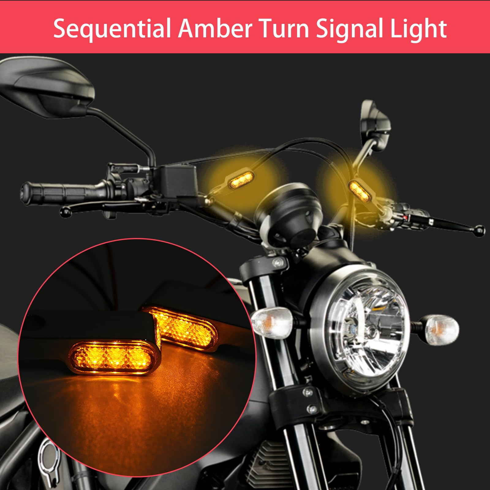 2 pezzi di indicatori di direzione a LED universali per moto, lampada