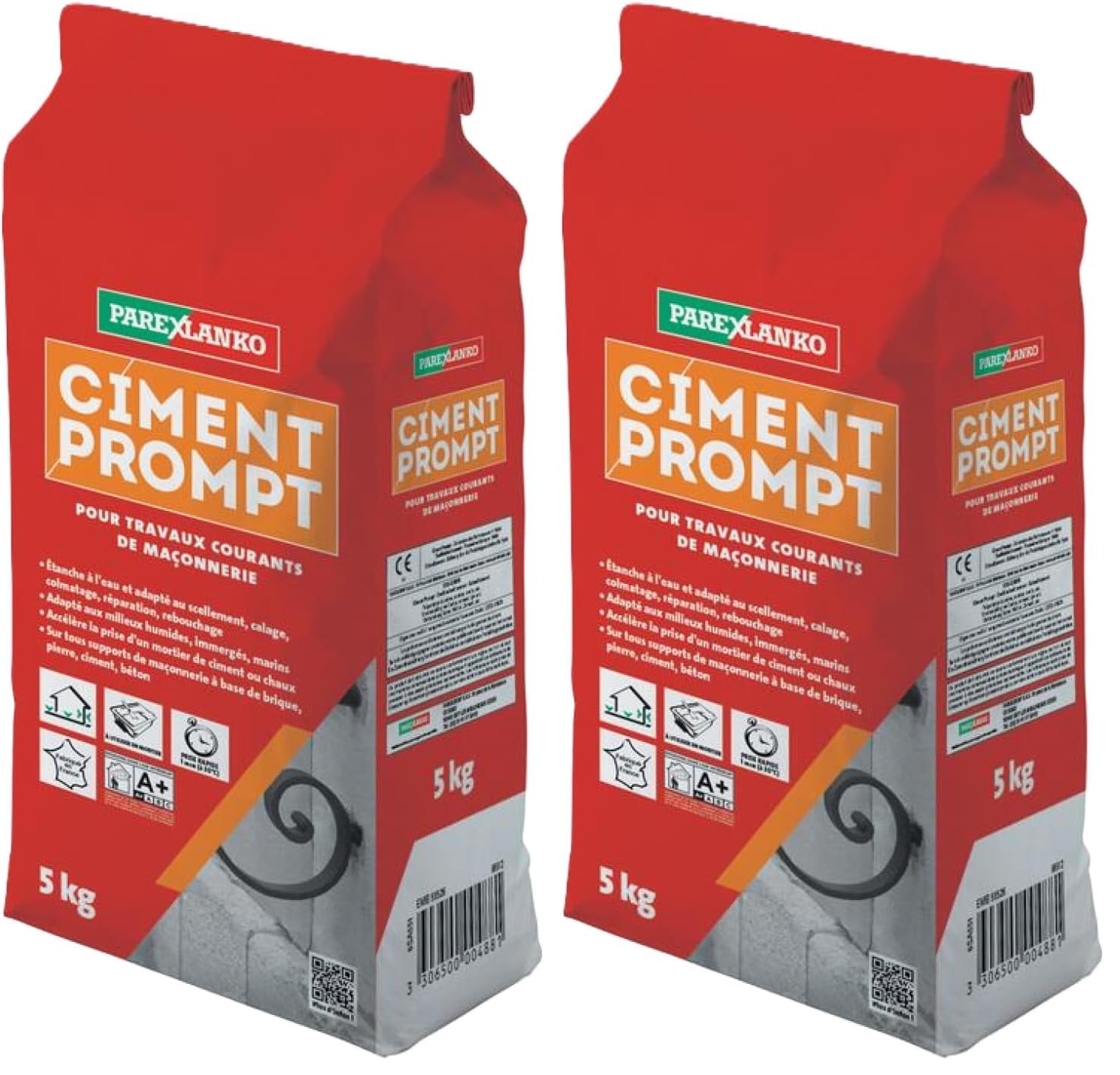Mortier de ciment prompt gris Parexlanko pour réparer une terrasse ou sceller un muret - 10kg