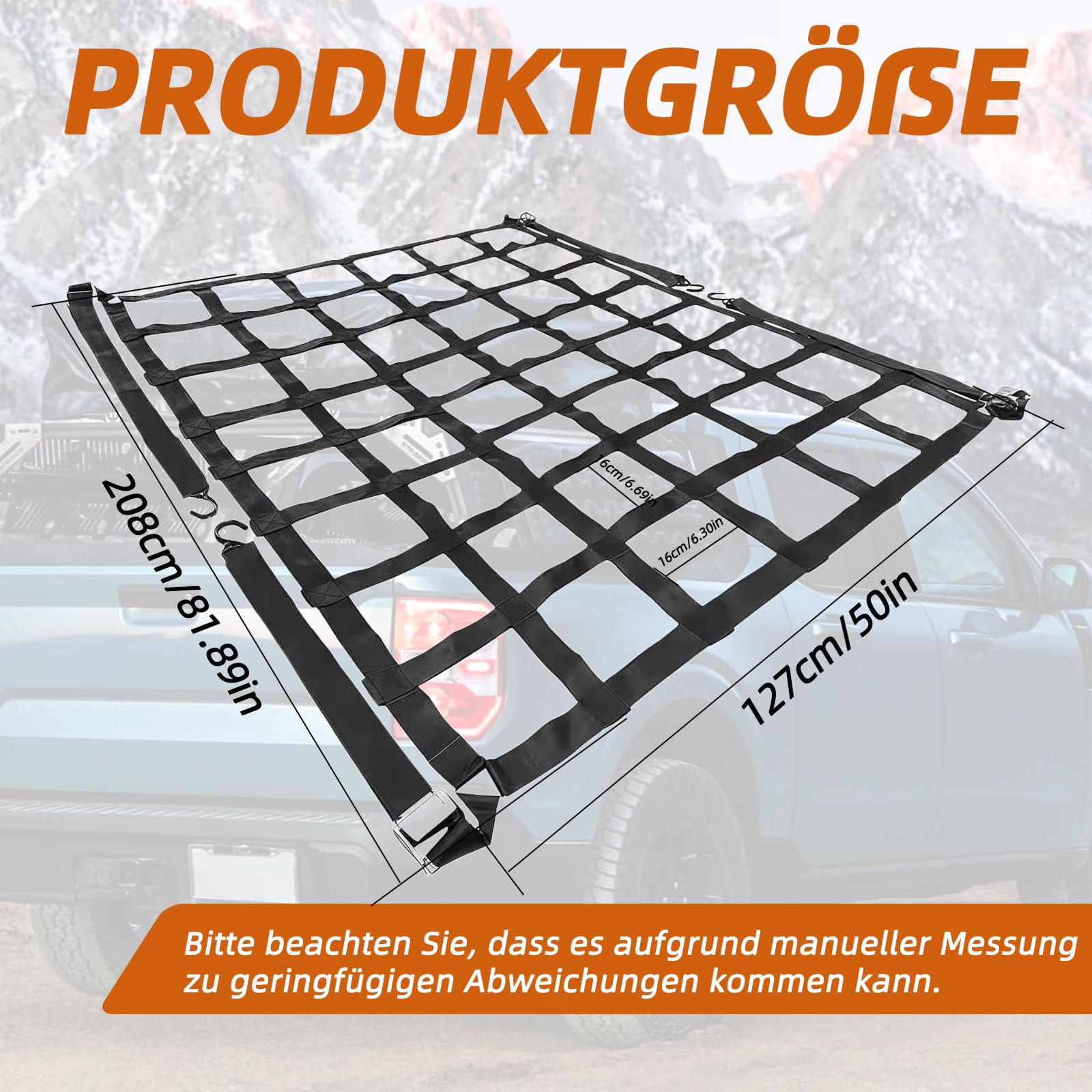 RV-kast bagagenet opbergrek met stevige ABS-omheining en 5 m touw, anti