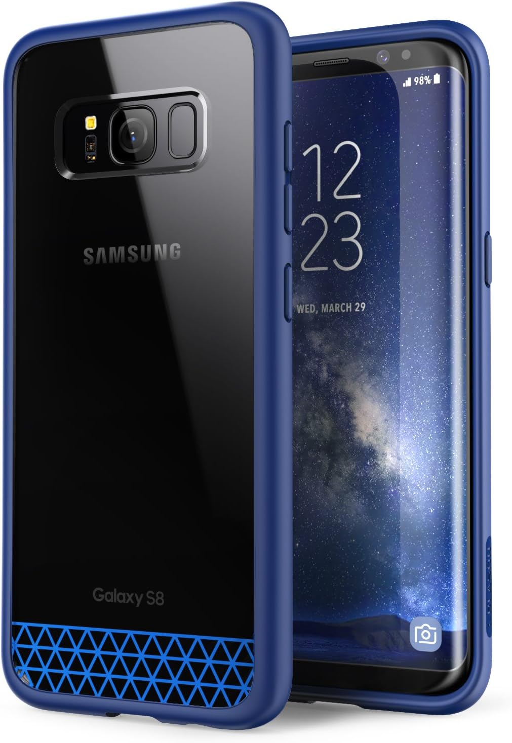 i-Blason Galaxy S8 Case, Scratch Resistant Clear Halo Series Samsung Galaxy S8 Hybrid Bumper Case Cover 2017 Release (Navy Blue)