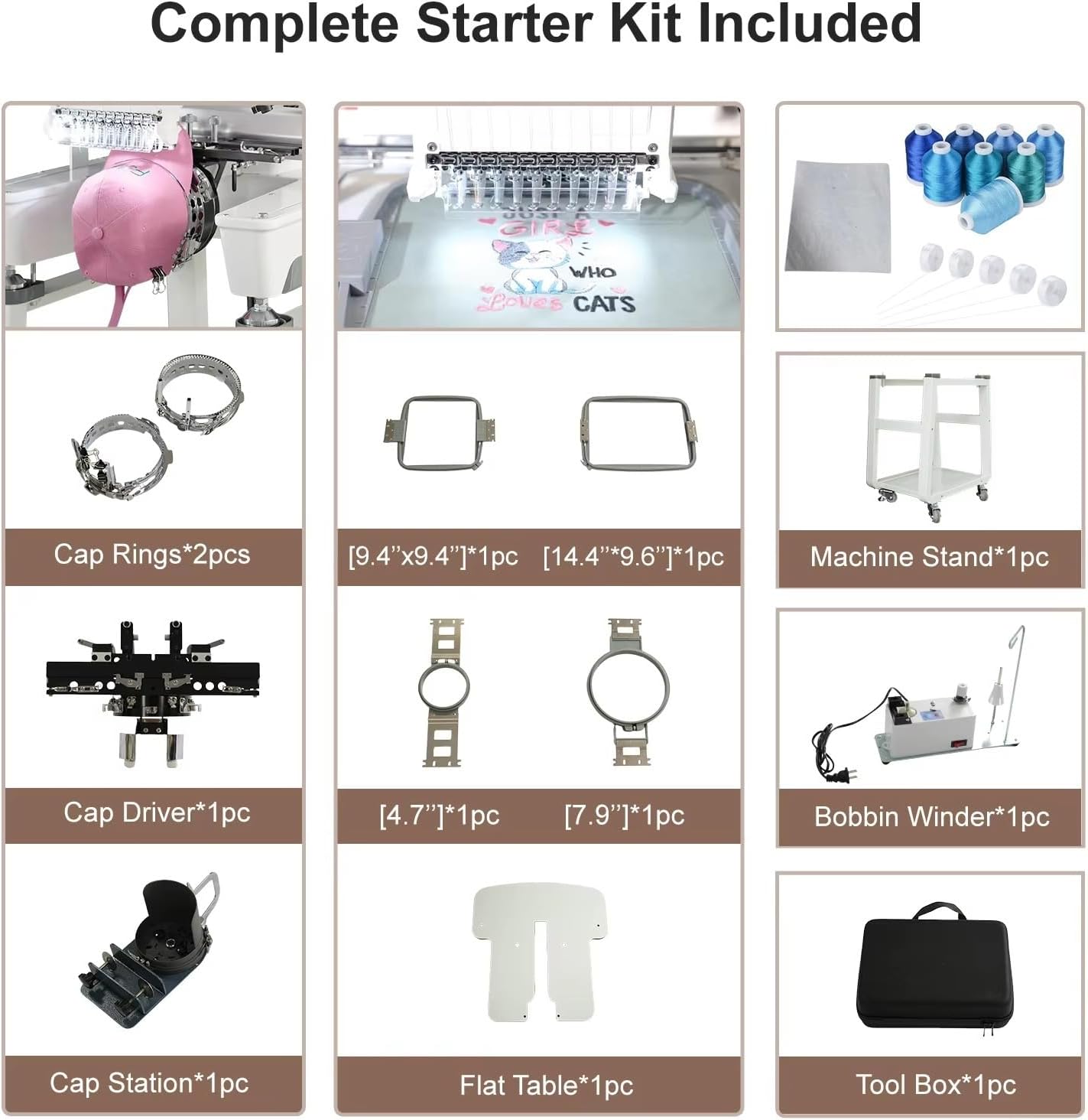 12 15 Needles Cap Single Head Embroidery Machine Industrial Hats Small & Compact Computerized Embroidery Machine for Home or Business Use