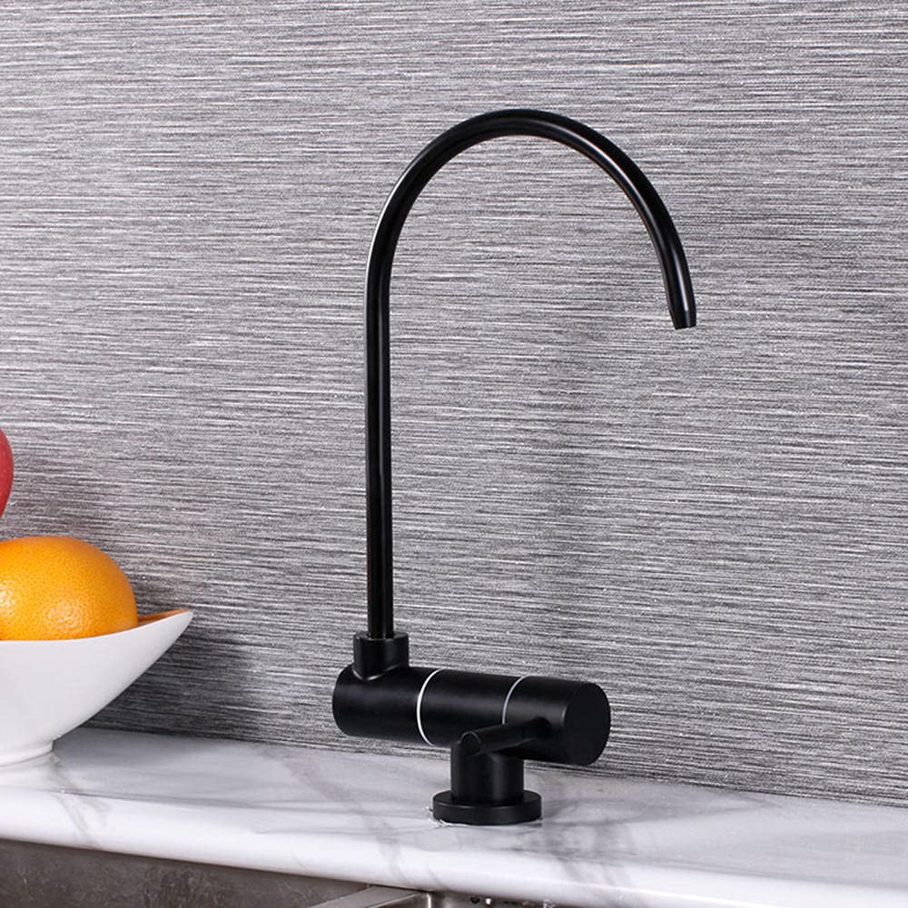 Grifo con Filtro de Agua Grifo de Agua con rotación de 360 ​​​​° de Acero Inoxidable Plegado Negro-C