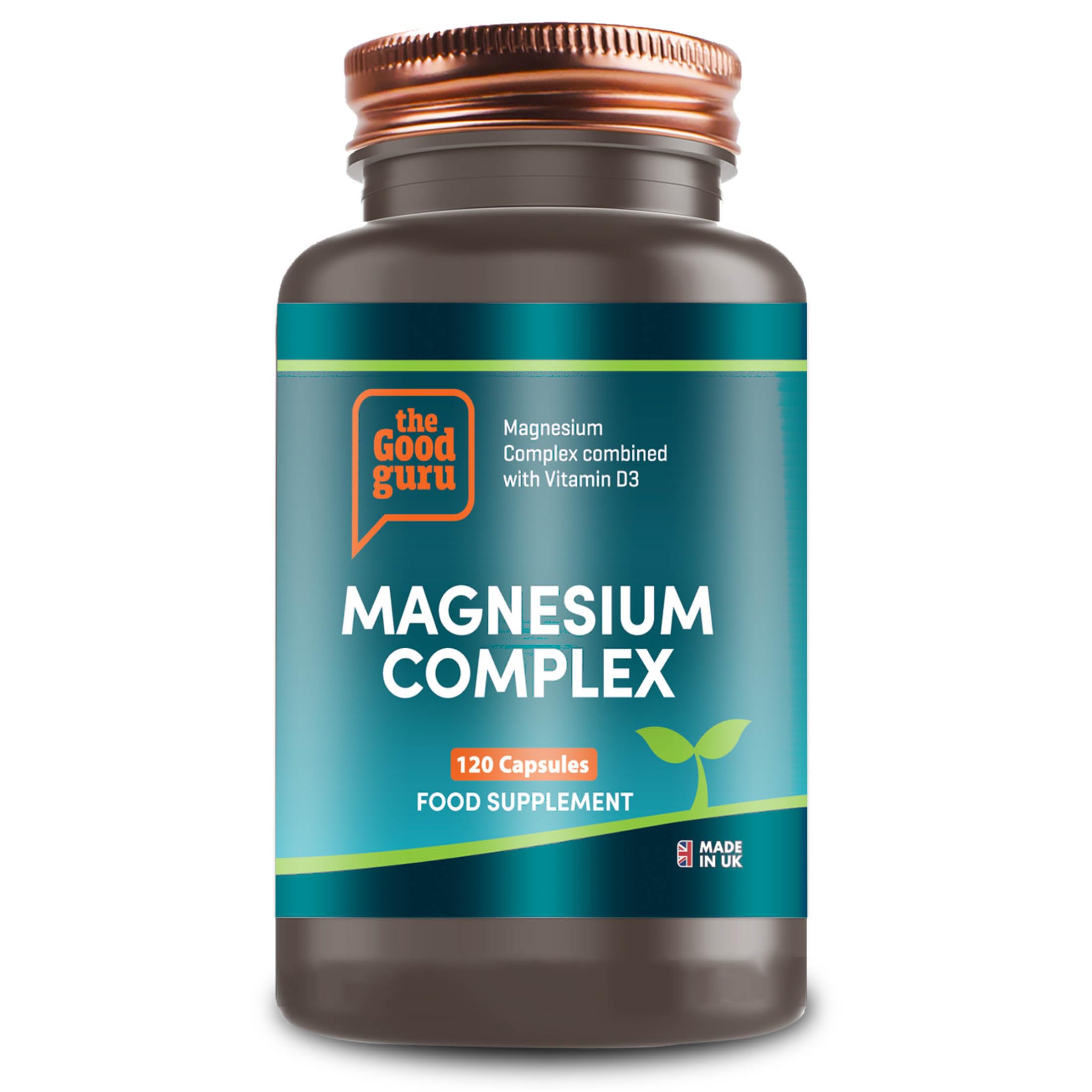 Magnesium Complex Supplements 7 in 1-1585 MG Glycinate, Citrate, Malate, Taurate, Zinc, B6, D3 â 120 Vegan Capsules â Muscle, Bone, Sleep Support, Magnesium Complex Capsules by The Good Guru,