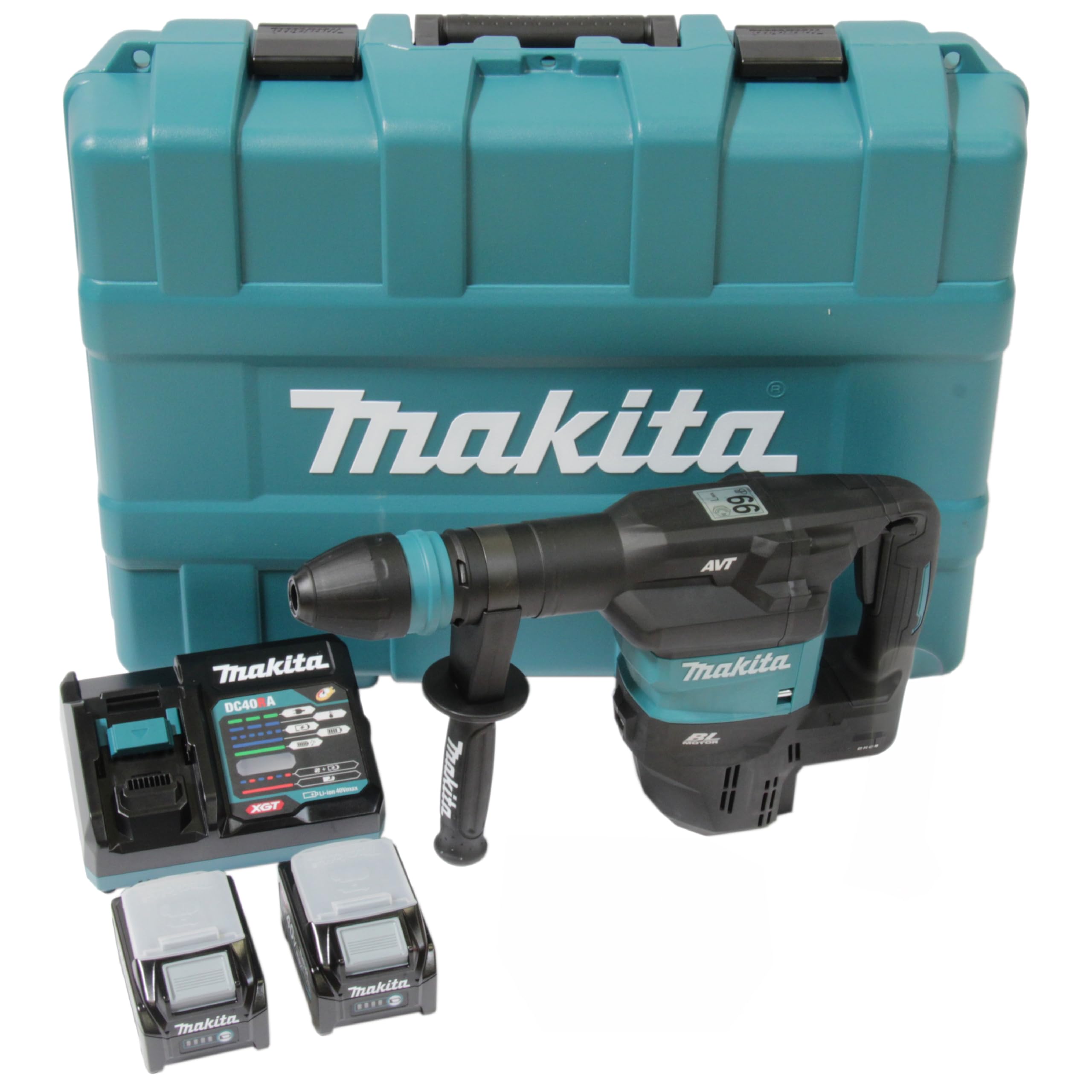 Makita HM001GM201 Martillo Demoledor BL 40Vmax XGT SDS-MAX 4,0Ah 6,3Kg 2 bat AVT AWS