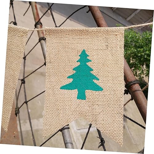 Miniatura 6 de ABOOFAN 3 guirnaldas de Navidad con adornos de natividad, pancarta de yute de Navidad, pancarta de copo de nieve, pancarta de pared de Navidad,