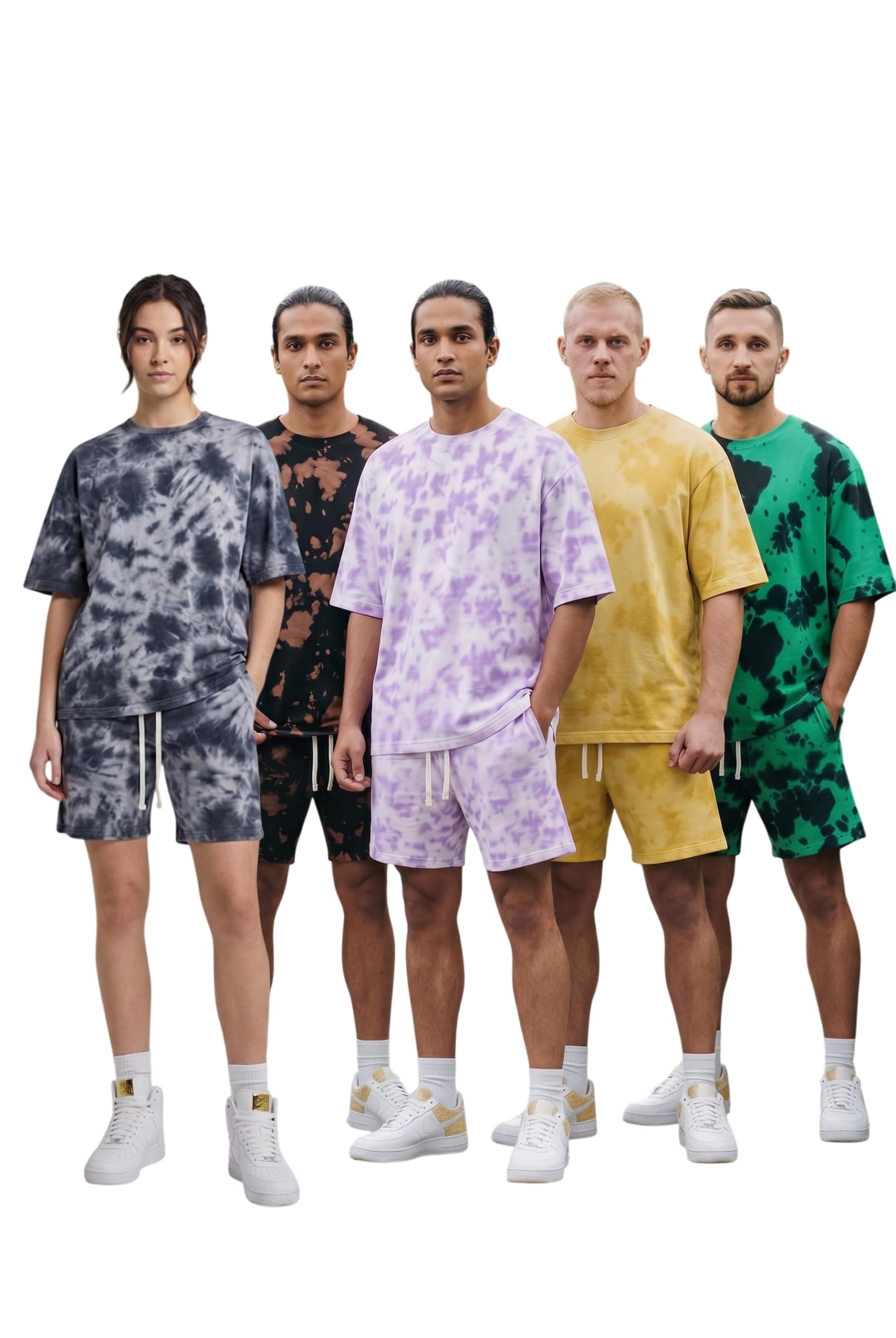 Tie Dye Co-ord Set for Men and Women | Oversized Cotton T-Shirt & Short | Summer Wear, Streetwear, Loungewear Set, Travel Outfit, Gym Combo & Comfortable Homewear-image-39