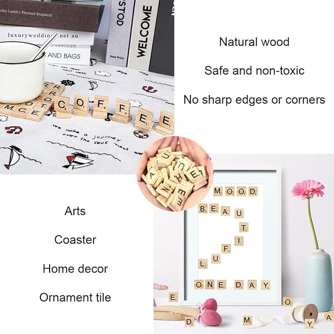 Ladrillos de madera para letras, 100 piezas miniatura 9