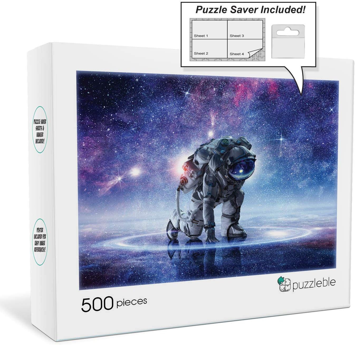 Astronaut Jigsaw Puzzle 500 Pieces, Puzzle Saver Sheets and Hanger Included! Space Puzzles for Adults and Teens. Great for Family or Date Night! Housewarming Gift Idea!