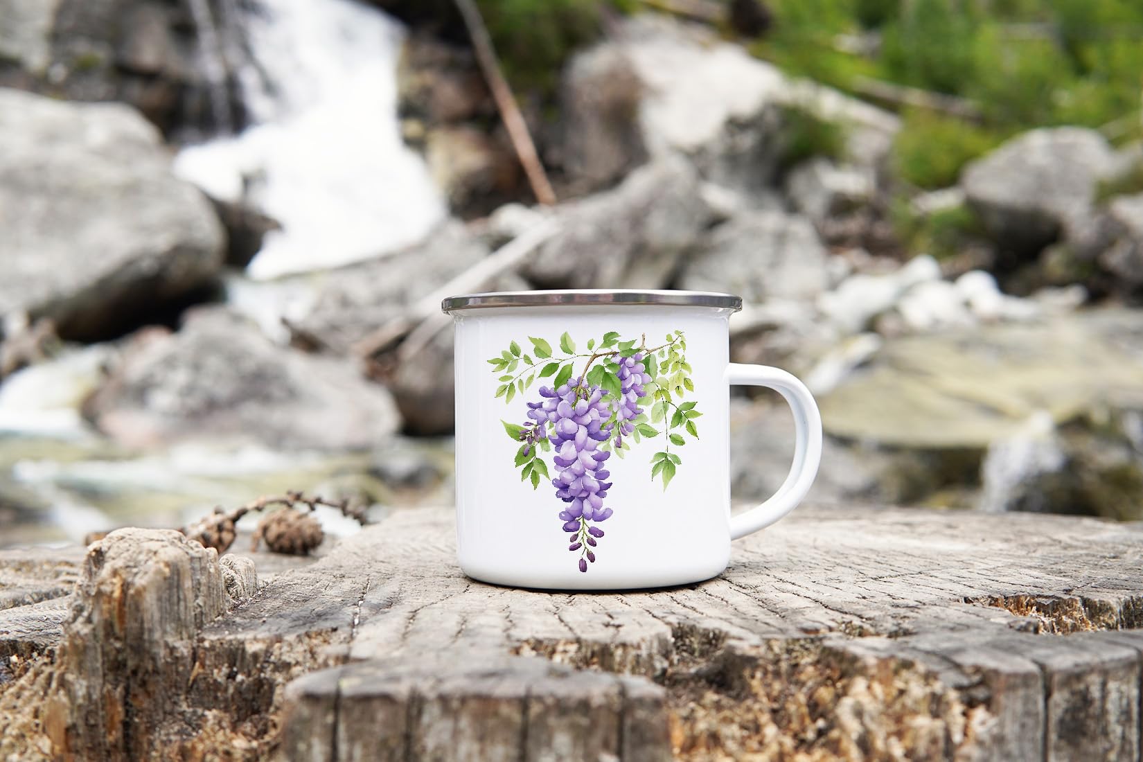 MAXIKIWI - Durable Enamel Coffee or Tea Camping Mug for Indoor Outdoor Use - Gardening Collection - 350ml - Image 3