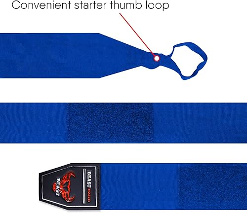 Miniatura 4 de BEAST RAGE Vendas de mano de boxeo, vendajes de artes marciales de 14.8 ft, guantes internos, correas de apoyo para la muñeca, perforaciones debajo