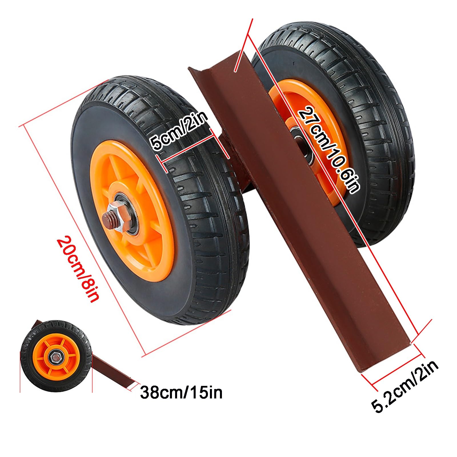 Carrello per la movimentazione in marmo, carrello per tutti i terreni con ruote in gomma piena, capacità di carico 200 kg, ideale per lastre di pietra, compensato, porte, vetro e cartongesso