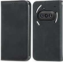 WBWONE Hülle für Nothing Phone (3a), TPU/PU Premium Lederhülle Handyhülle Geldbörse [Kartenfächer] [Standfunktion] Stoßfest Schutzhülle - Schwarz