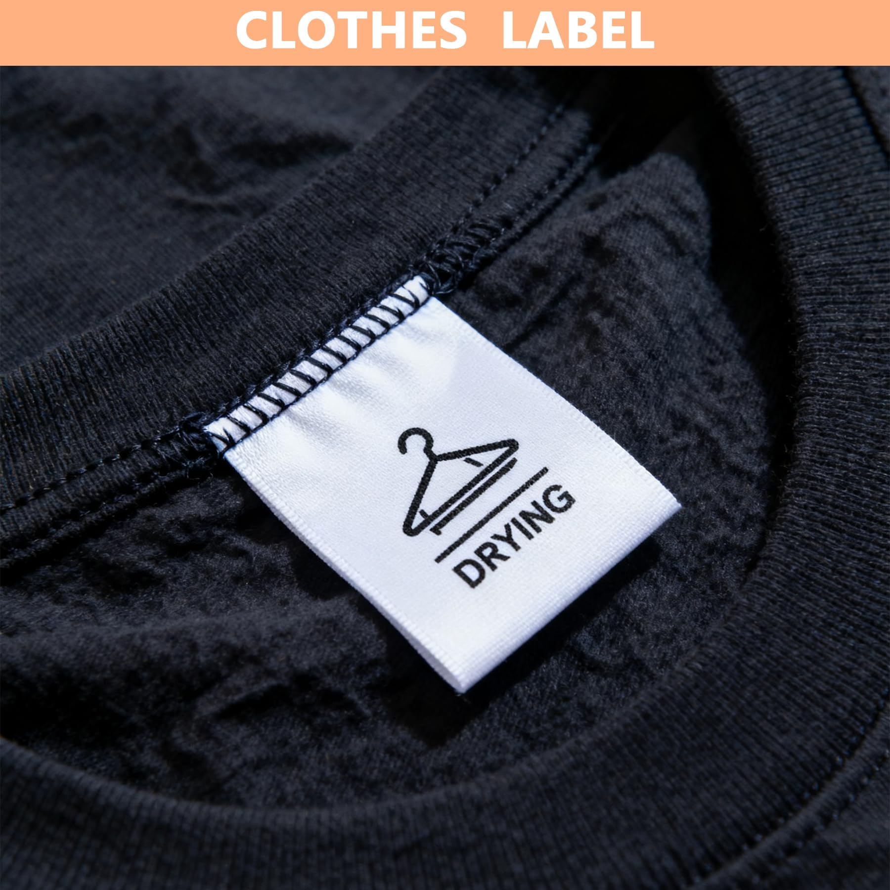 Etichette bianche in tessuto con nastro di seta, lavabili, etichette per nome, 1 rotolo di etichette personalizzate resistenti allo sbiadimento, nastro lavabile per indumenti, dimensioni 30
