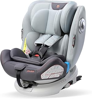 globalkids 360 Swivel Baby Car Seats - Group 0+1/2/3(0-36 kg) for 0-12 Years with ISOFIX Child Car Seats, Jet Black