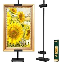 1 Pack Adjustable Tabletop Easel Stand for Picture Frames, Metal Picture Stands for Display, Picture Frame Stand for Art Photo Signs, Table Picture Frame Holder Stand29.5 Inch Black