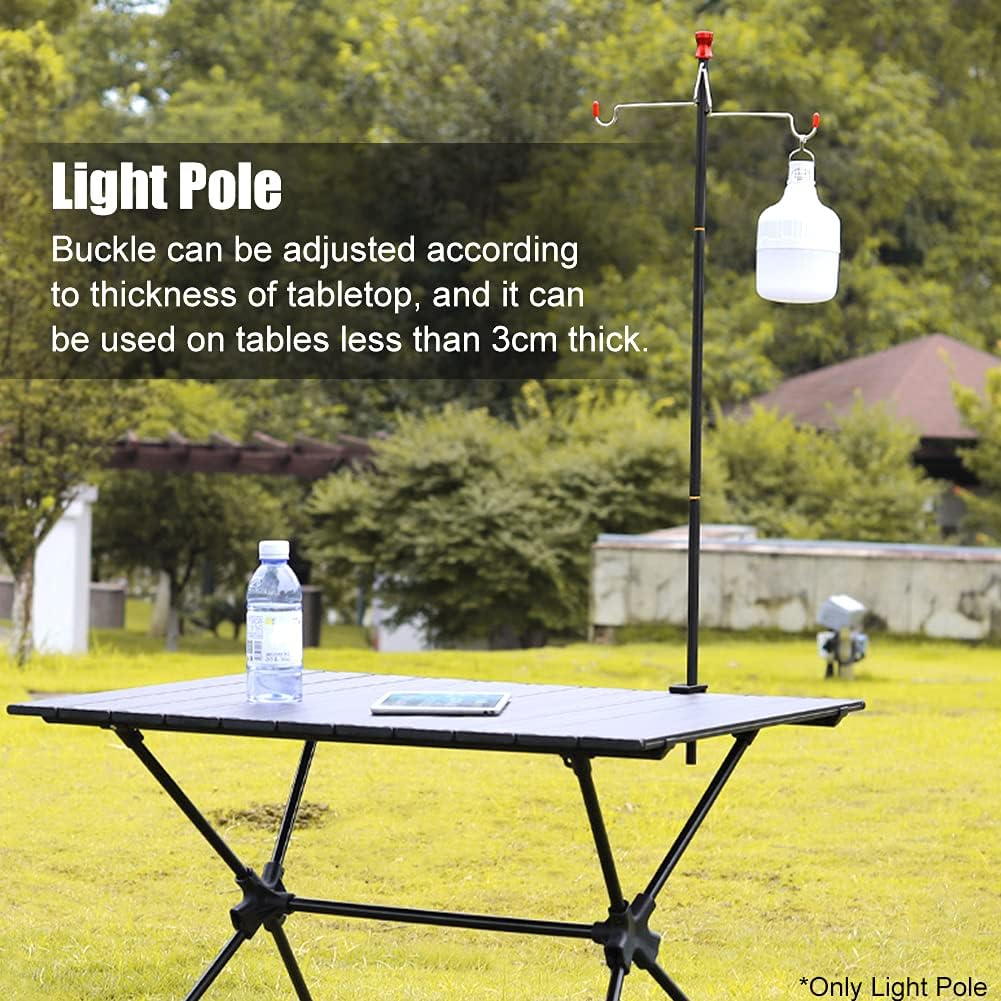 EKDJKK Folding Lamp Pole for Camping Table Lantern Stand Portable Lightweight Aluminum Alloy Lantern Pile Driver for Outdoor, Hiking, Picnic, Traveling, Fishing, BBQ(Black) : Tools & Home Improvement
