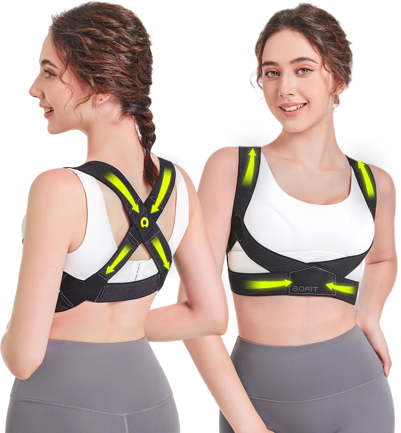 Posture Corrector for Women with X-Shaped Biomechanical Design, Comfort Fit Back Brace, Improves Posture, Corrects Hunchback, Relieves Neck, Shoulder, Upper Back Pain, Invisible Under Clothes XL