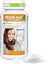Nortembio Sale di Epsom Alimentare 150 g. Solfato di magnesio per l'assunzione. Fonte di vitamine C ed E. Sale di fico per la pulizia del fegato. Dosatore incluso