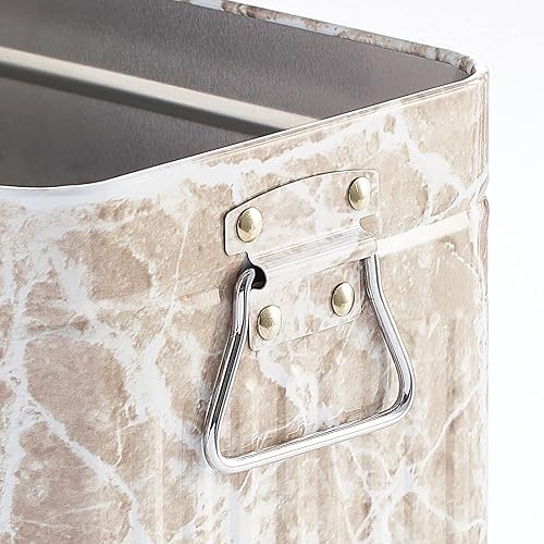 Miniatura 5 de mDesign Cepillo de inodoro compacto de metal, cubo de basura rectangular, cubo de basuracubo de reciclaje combinado para limpieza y almacenamiento