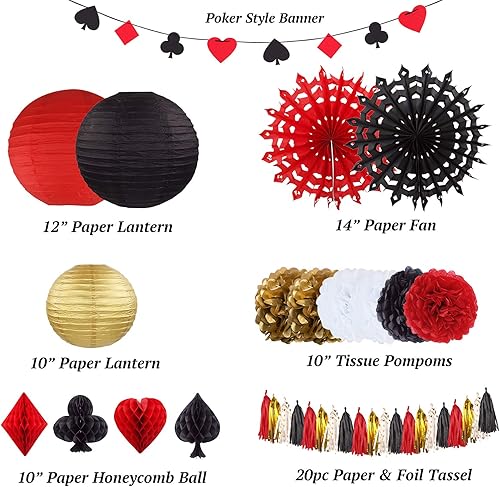 Miniatura 3 de Decoraciones de fiesta temática de casino, fiesta de noche de juego, decoraciones mágicas de fiesta de cumpleaños, pancarta mágica para decoración