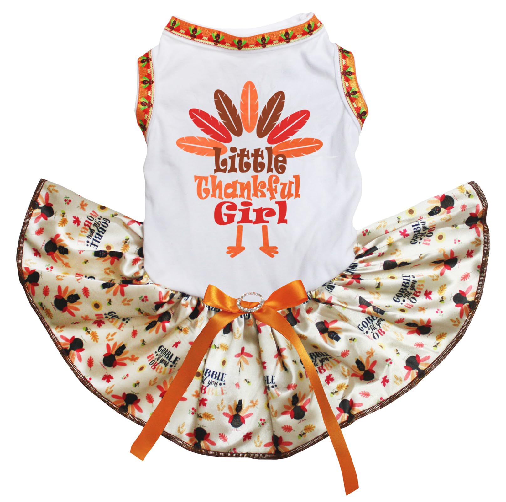 Robe chiot dinde blanc XS en tissu léger et confortable