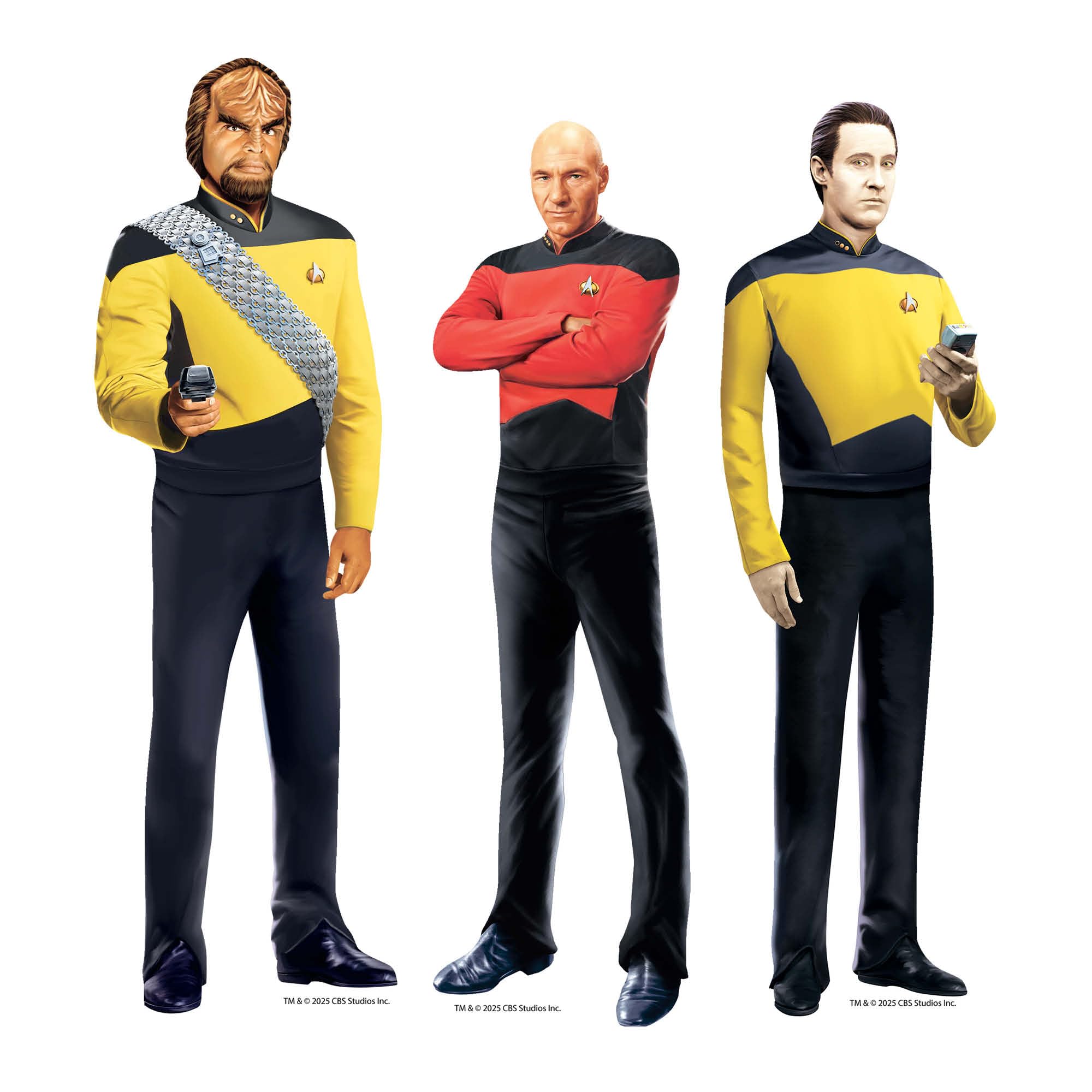 Star Trek Next Generation Shelf Top Set of Three Mini Desk Standees 29cm Tall