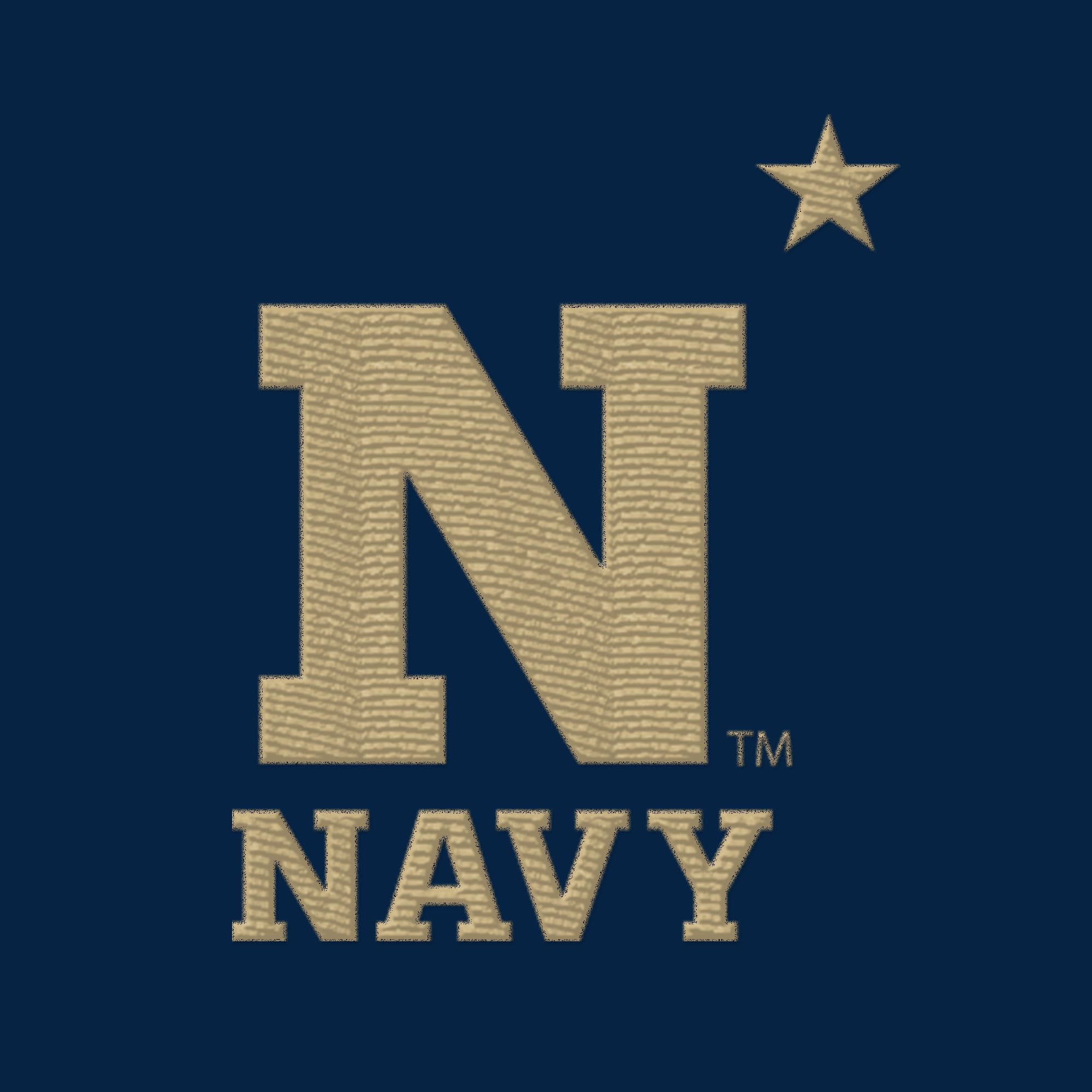 UGP Campus Apparel - BN508 - US Naval Academy Midshipmen Primary Logo - Sport Team Stripe Pom Pom Beanie - One Size - True Navy/White