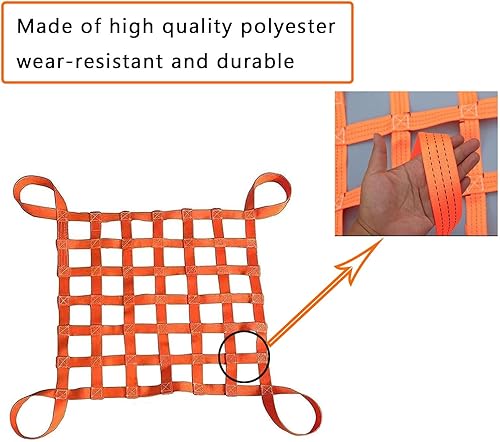 Miniatura 2 de Correas de red de elevación de nylon Red de seguridad de malla cuadrada de 3.9 in Correas de elevación pesadas de 3.3 ft* 3.3 ft para aparejo de