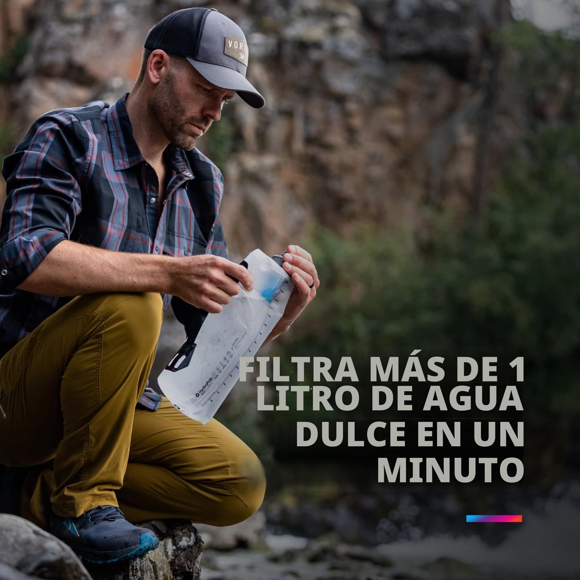 HydraPak - Tapa de filtro de 42 mm, accesorio de filtración de agua, flujo rápido, perfecto para senderismo, deportes de resistencia, camping, viajes y preparación para emergencias