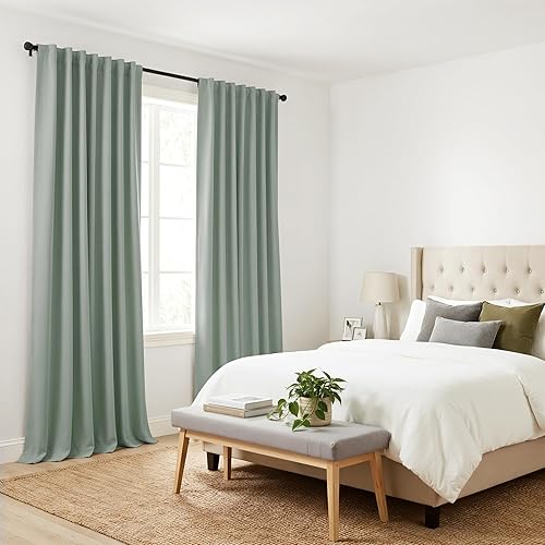 Miniatura 343 de PONY DANCE - Cortinas opacas aisladas térmicamente, set de 2 cortinas opacas con bolsillo para barra / pestaña trasera, paneles de cortinas opacas,