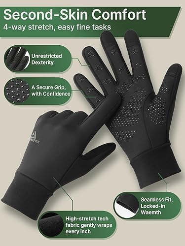 Miniatura 5 de Guantes de invierno para mujeres y hombres, para clima frío, pantalla táctil, guantes de 3 capas para correr, ciclismo, senderismo, conducción