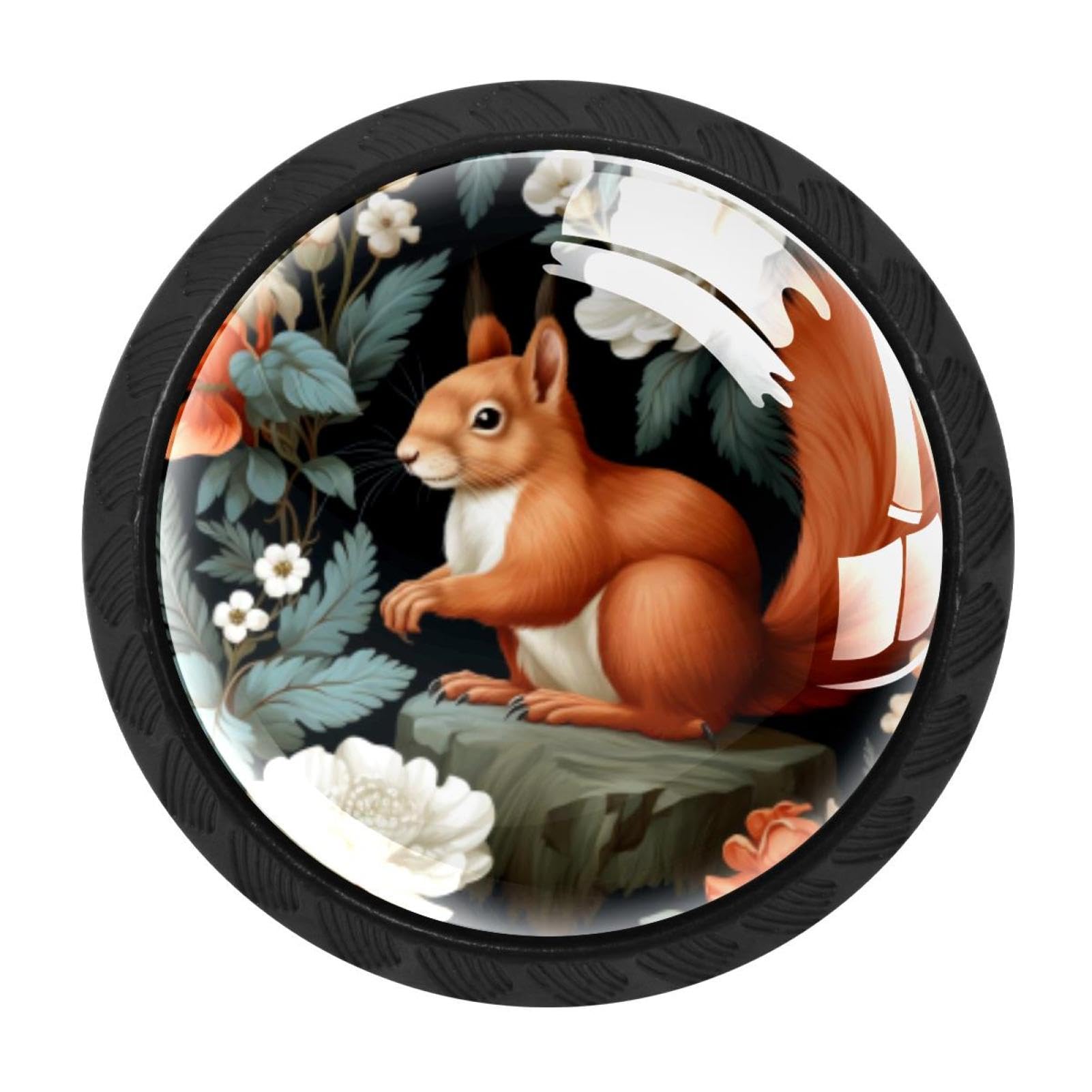CHENZZZZ Squirrel Cabinet Knobs 4 Pieces Drawer Kitchen Cabinets Dresser Cupboard Wardrobe Unique Pulls Handles